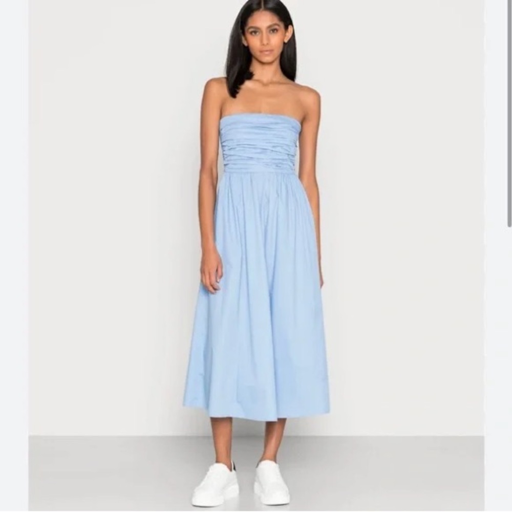 Abercrombie Poplin Strapless Midi Dress